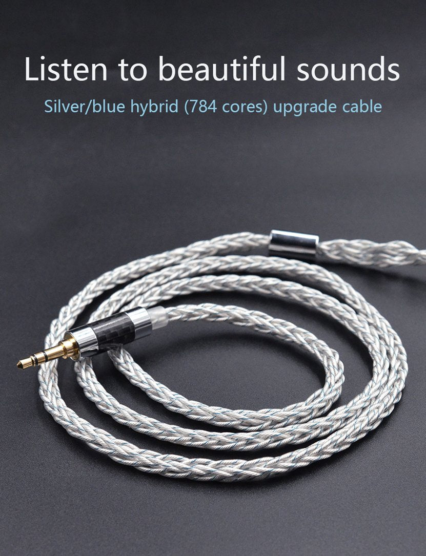 KZ - 90-8 High Resolution 784 Core Upgrade Cable - Silver & Blue KZ - 90-8 High Resolution 784 Core Upgrade Cable - Silver & Blue